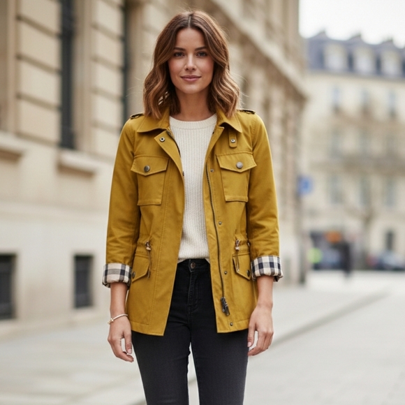 Burberry Jackets & Blazers - Burberry Mustard Gold Rain Jacket